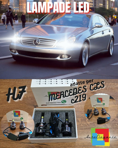 Kit LED H7 CANbus per Mercedes CLS C219 Luci ANABBAGLIANTI Bianco Ghiaccio 6500K