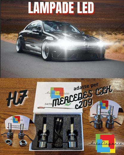 Kit LED H7 CANbus per Mercedes CLK C209 Luci ANABBAGLIANTI Bianco Ghiaccio 6500K