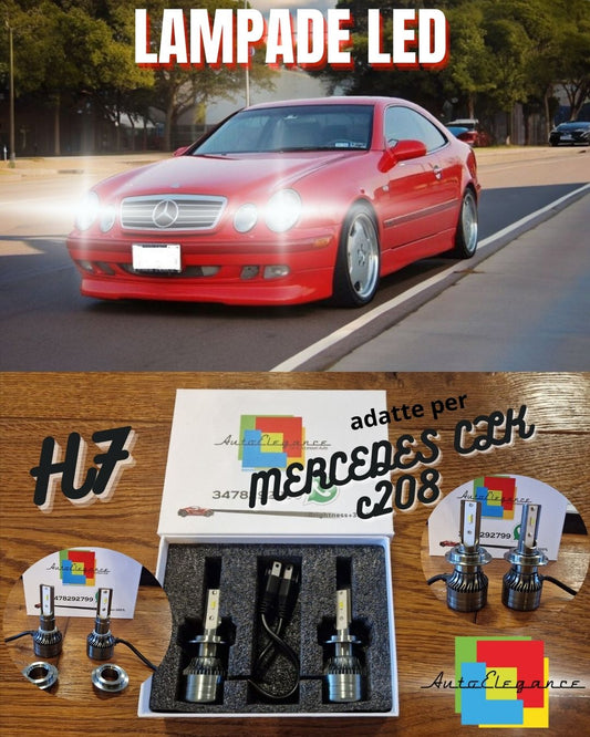 Kit Luci LED per Mercedes CLK C208 ANABBAGLIANTI H7 CANbus Bianco Puro 6500K