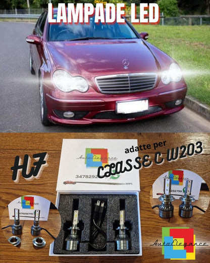 Kit Full LED H7 per Mercedes Classe C W203 ANABBAGLIANTI CANbus Bianco POTENTE