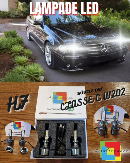 Kit LED H7 per Mercedes Classe C W202 96-00 Luci Bianche ANABBAGLIANTI CANbus