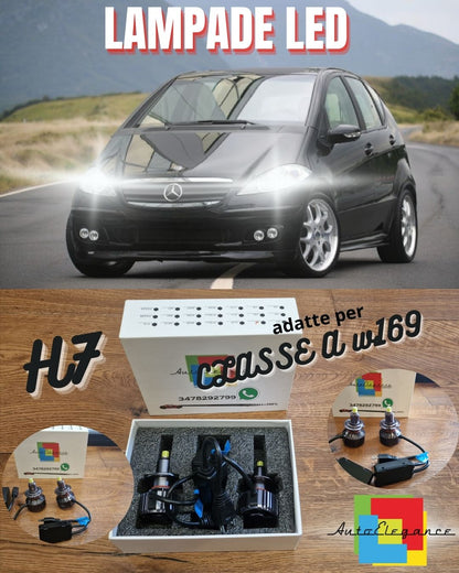 Kit LED H7 per Mercedes CLASSE A W169 Anabbaglianti Fari Lenticolari CANbus 6500