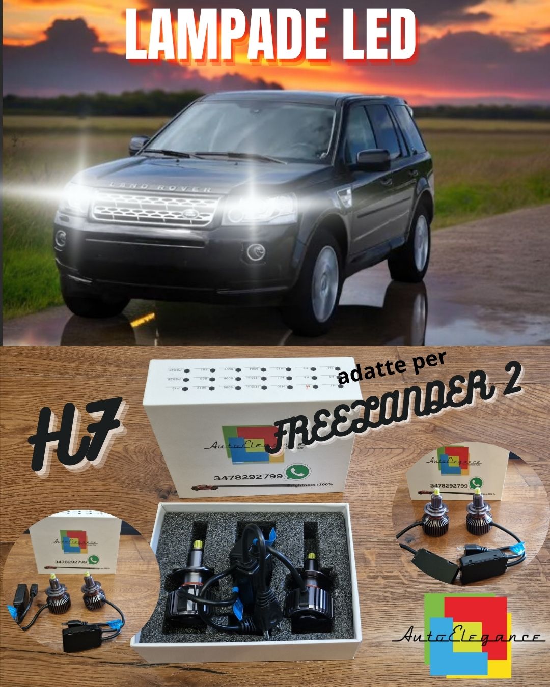 LED Light Kit for Freelander 2 LOW BEAM CANbus Pure White 6500K 8000LM 
