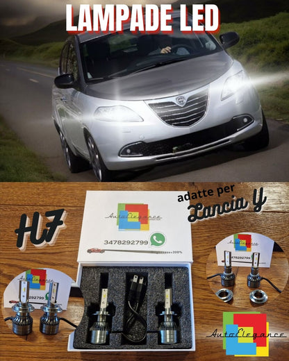 Kit LED H7 CANbus per Lancia Y Luci ANABBAGLIANTI Bianco Ghiaccio 6500K 8000LM