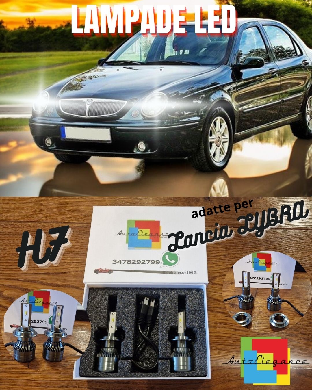 Kit LED H7 CANbus per Lancia Lybra Luci ANABBAGLIANTI Bianco Ghiaccio 6500K