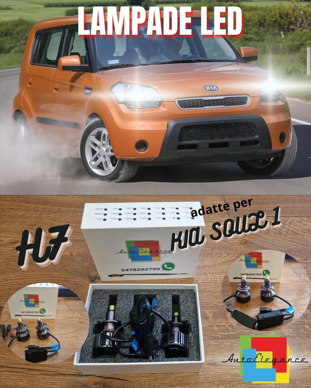 Kit LED H7 per Kia Soul 1 Restyling Anabbaglianti Luci Fari CANbus 6500K Ghiacci