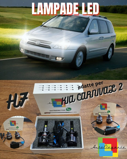 Kit LED H7 CANbus per Kia Carnival 2 ANABBAGLIANTI Fari Lenticolari Ghiaccio