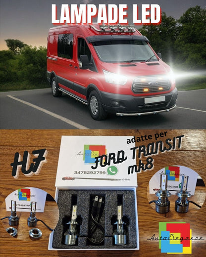 Kit Lampadine LED per Ford Transit mk8 ANABBAGLIANTI H7 Luce Bianca CANbus 6500K