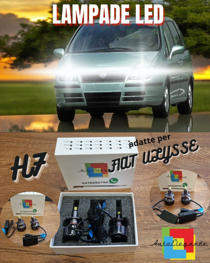Anabbaglianti LED H7 per Fiat Ulysse II Lampade CANbus 6500K Bianco PURO 12000L
