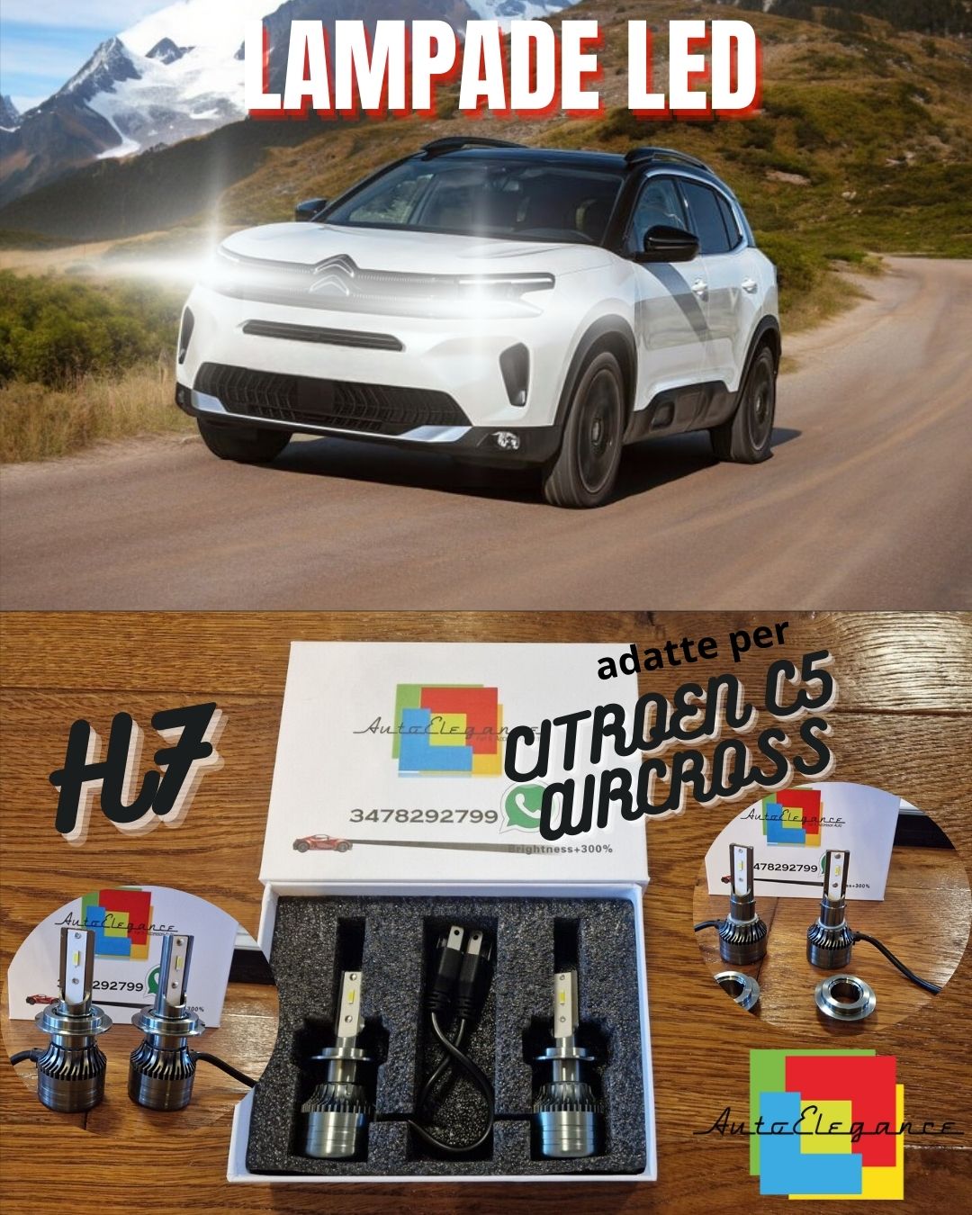 Kit Luci LED per Citroen C5 Aircross ANABBAGLIANTI H7 CANbus Bianco Puro 6500K