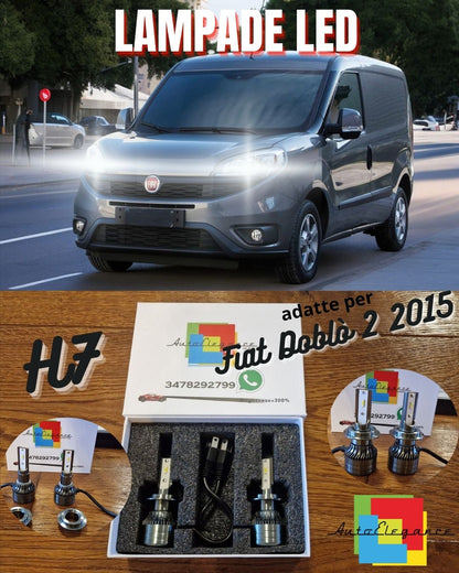 Lampade LED H7 per Fiat Doblò 2 2015 Luci Bianche ANABBAGLIANTI CANbus 6500K