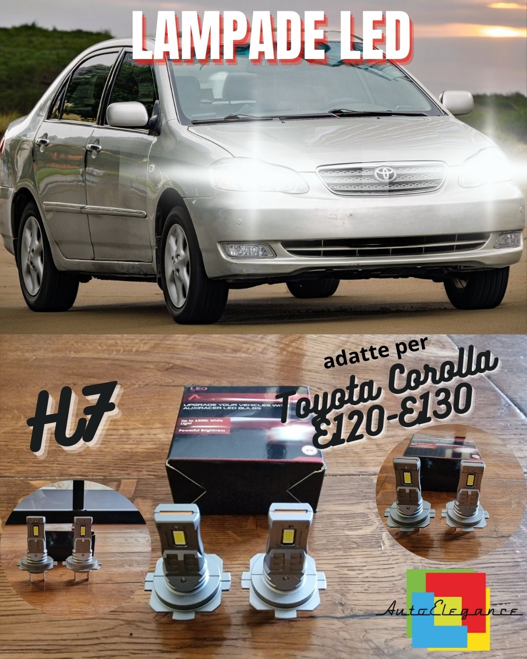 KIT FULL LED H7 CANBUS Per Toyota Corolla E120-E130 (00-06) Anabbaglianti Bianco