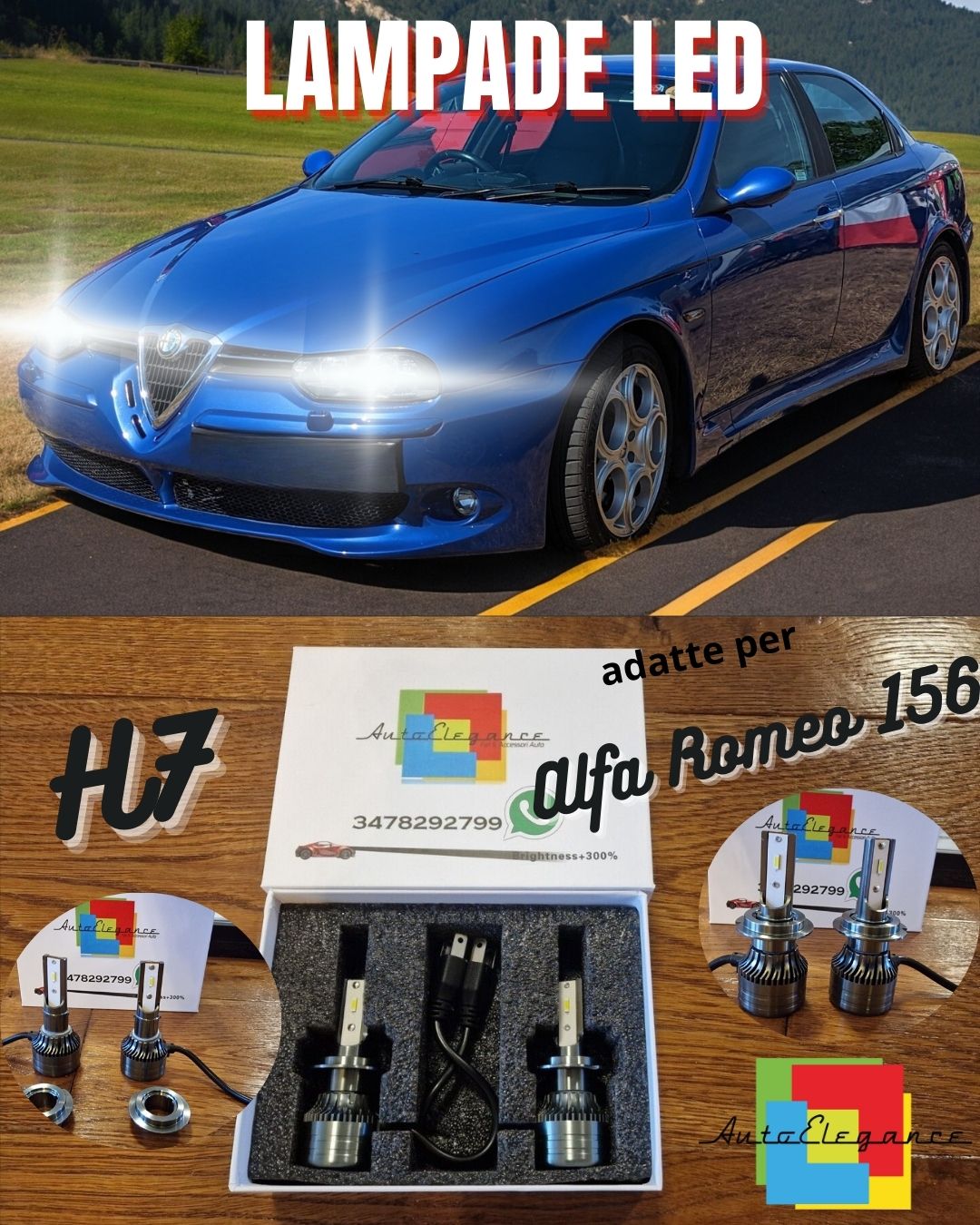 Kit LED H7 CANbus per Alfa Romeo 156 03-07 Luci ANABBAGLIANTI Bianco Ghiaccio