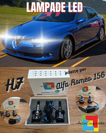 Kit LED H7 CANBUS per Alfa Romeo 156 97-03 Anabbaglianti 6500K 12000LM Ghiaccio