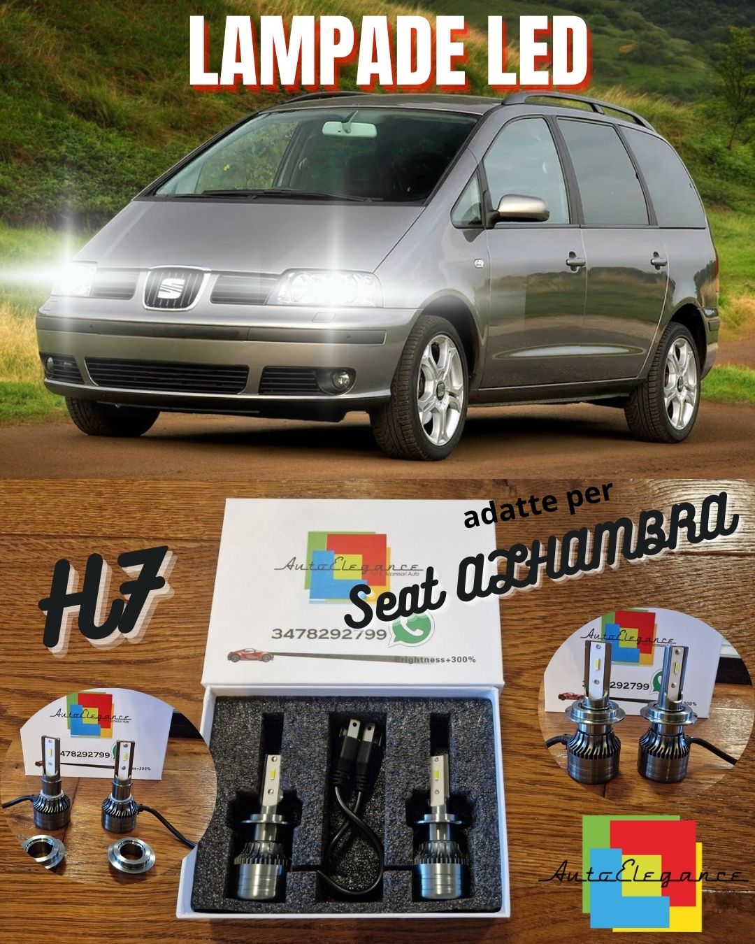 H7 CANbus LED Kit for Seat ALHAMBRA Restyling Low Beam H7 White Light 6500K 