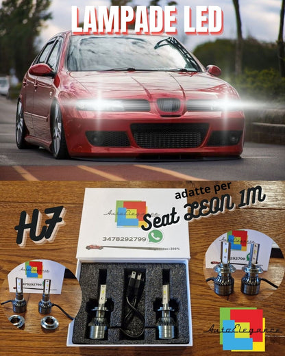 Full LED H7 Kit for Seat LEON 1M Low Beam Lights CANbus Powerful White 6500K 
