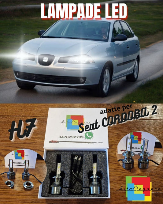 Kit LED H7 per Seat CORDOBA 2 Luci Anabbaglianti CANbus Bianco Potente 6500K