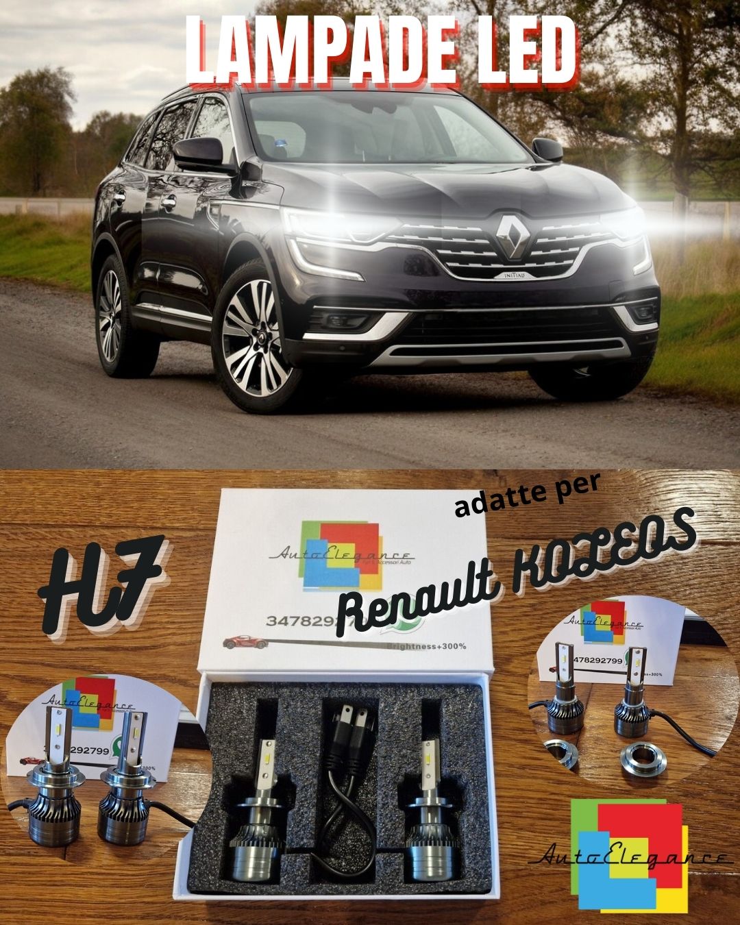 Kit FULL LED CANbus PER Renault KOLEOS ANABBAGLIANTI H7 Luce Bianca 6500K 8000LM