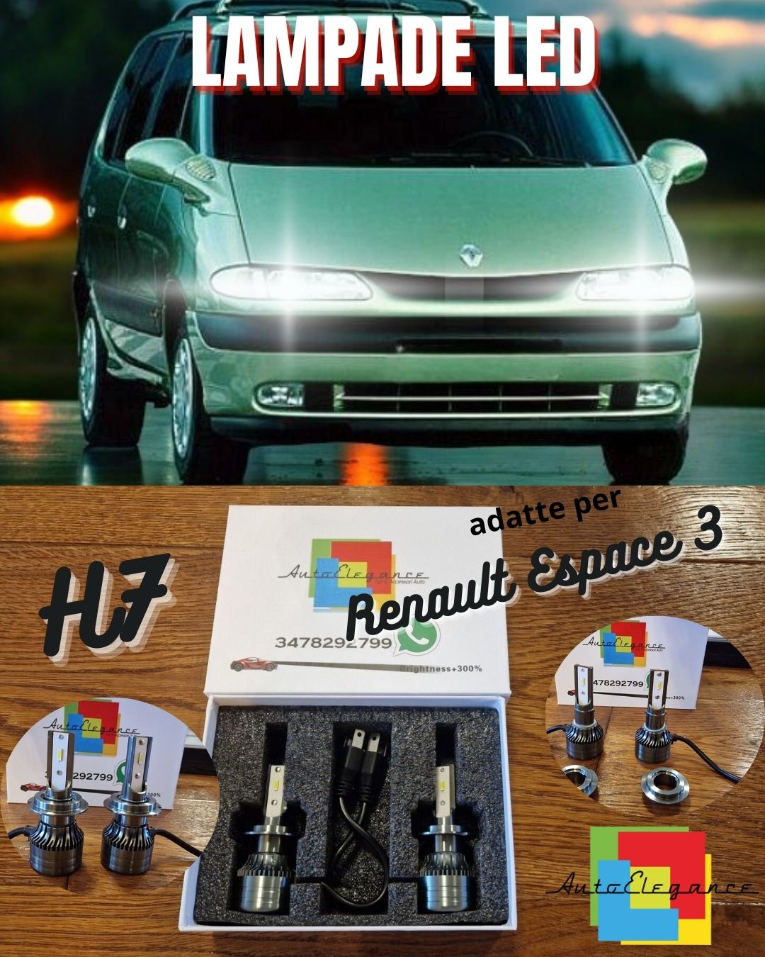 Kit Lampadine LED per Renault Espace 3 2000 ANABBAGLIANTI H7 Luce Bianca CANbus