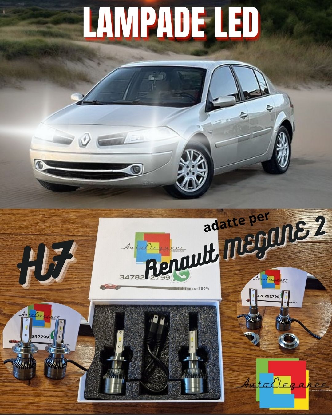 Kit LED H7 CANbus per Renault MEGANE 2 ANABBAGLIANTI Bianco Puro 6500K 8000LM