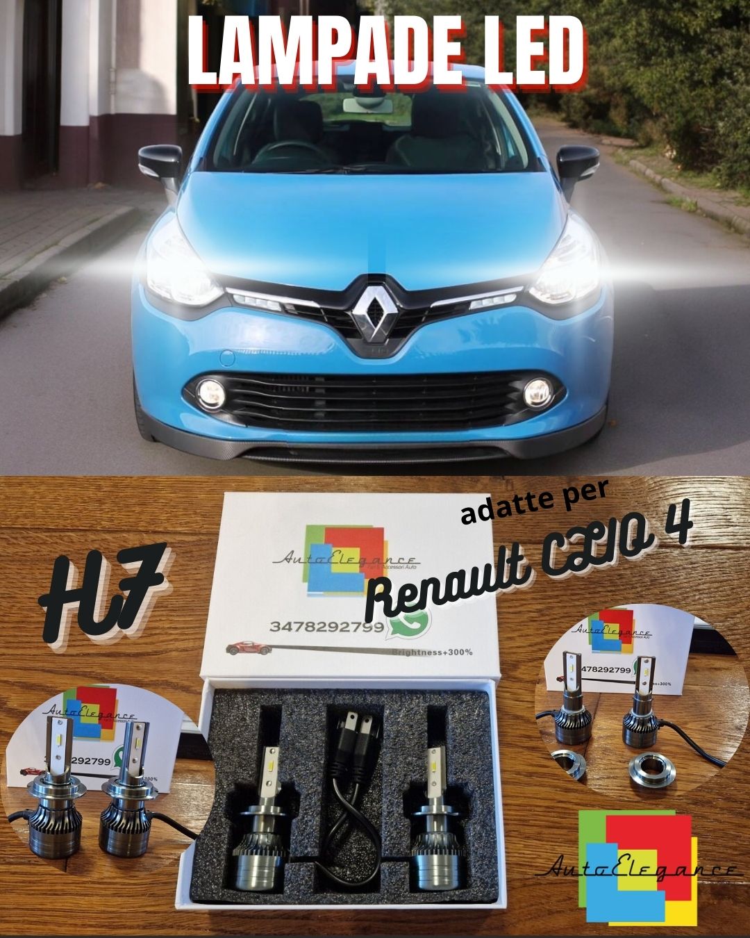 Lampade LED H7 per Renault CLIO 4 Luci Anabbaglianti CANbus Bianco Puro 6500K
