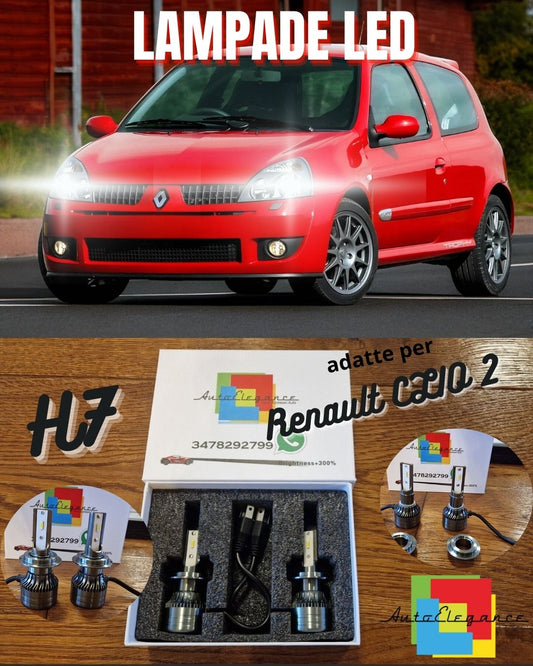Kit Luci LED per Renault CLIO 2 Restyling ANABBAGLIANTI H7 CANbus Bianco Puro