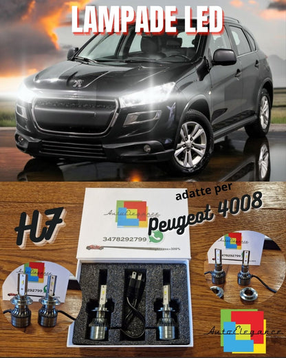 Kit LED H7 CANbus per Peugeot 4008 luci ANABBAGLIANTI Bianco Ghiaccio 6500K