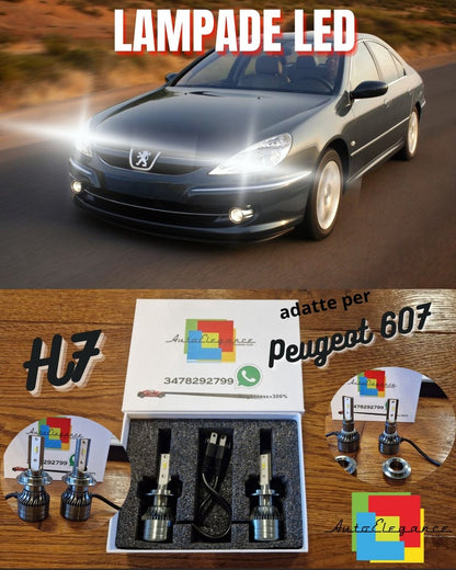 Kit Full LED H7 per Peugeot 607 Luci ANABBAGLIANTI CANbus Bianco POTENTE 6500K