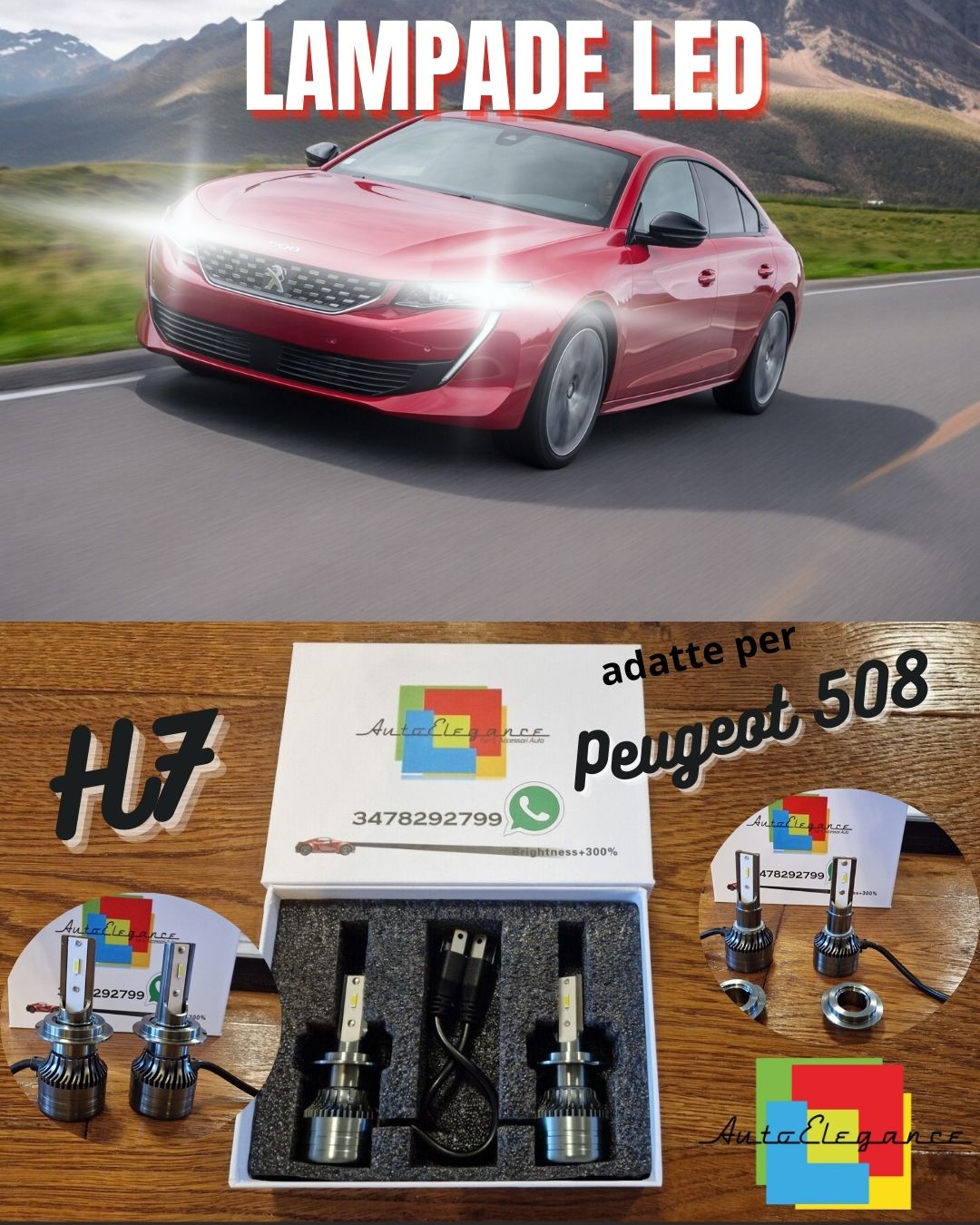 Kit Lampadine LED per Peugeot 508 1 ANABBAGLIANTI H7 Luce Bianca CANbus 6500K