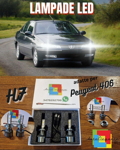 Lampade LED H7 per Peugeot 406 Luci Bianche ANABBAGLIANTI CANbus 6500K 8000LM