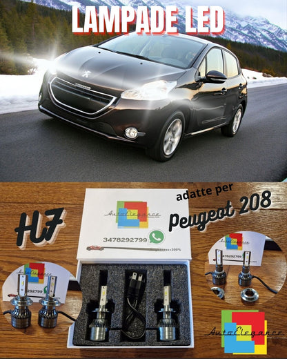 Kit LED H7 CANbus per Peugeot 208 Luci ANABBAGLIANTI Bianco Ghiaccio 6500K 8000L
