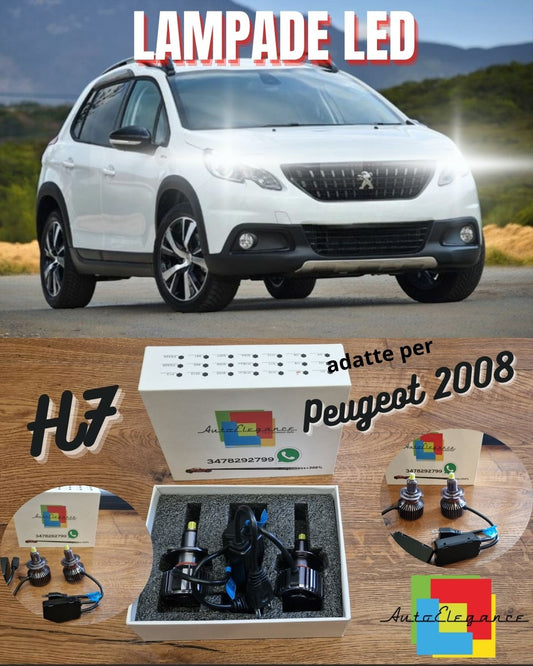 Kit Lampadine LED per Peugeot 2008 Luci ANABBAGLIANTI Lenticolari CANbus POTENTE