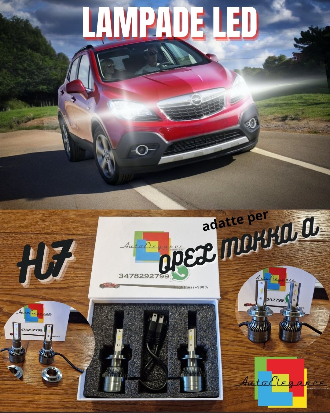 Kit LED H7 CANbus per Opel Mokka A Luci ANABBAGLIANTI Bianco Ghiaccio 6500K