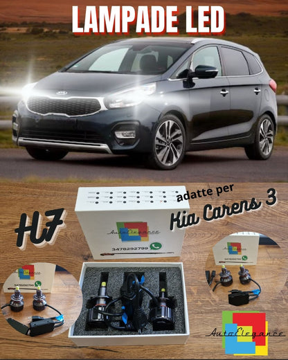 Kit Full LED H7 per Kia Carens 3 Fari LENTICOLARI Luci ANABBAGLIANTI CANbus