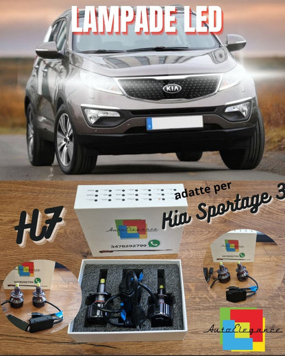 Lampade LED H7 per Kia Sportage 3 Anabbaglianti Fari LENTICOLARI CANbus 6500K