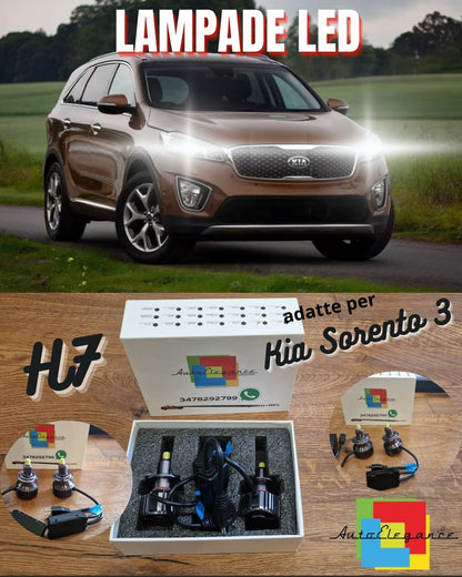 Kit Full LED per Kia Sorento 3 Fari LENTICOLARI Luci ANABBAGLIANTI CANbus Bianco