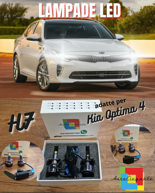 Kit Luci LED per Kia Optima 4 Fari LENTICOLARI ANABBAGLIANTI H7 CANbus Ghiaccio