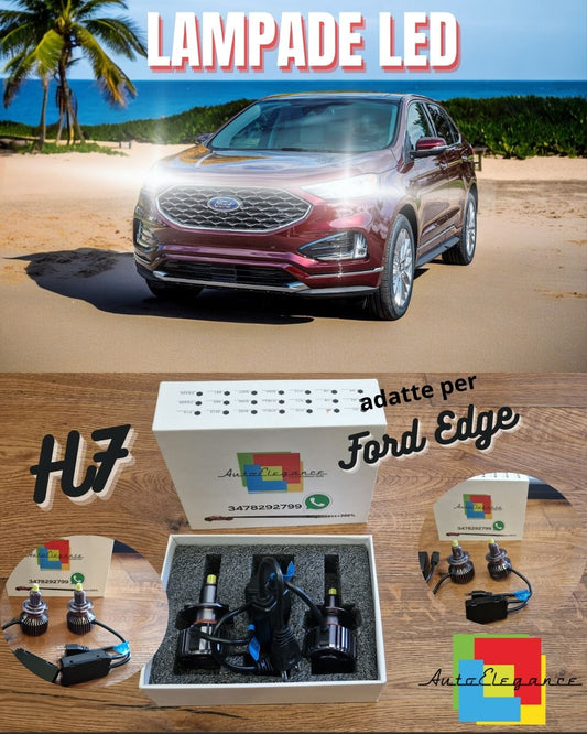 Kit Luci LED H7 per Ford Edge Anabbaglianti Fari LENTICOLARI CANbus 6500K 12000L