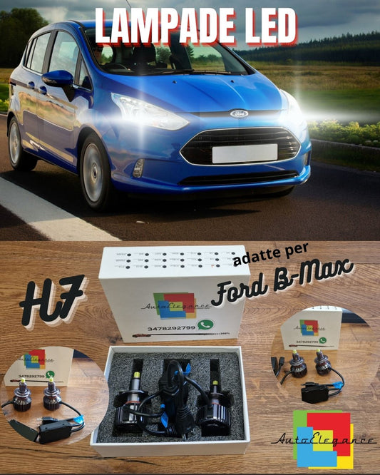 KIT Lampadine LED H7 per Ford B-Max Fari LENTICOLARI CANbus 6500K ANABBAGLIANTI