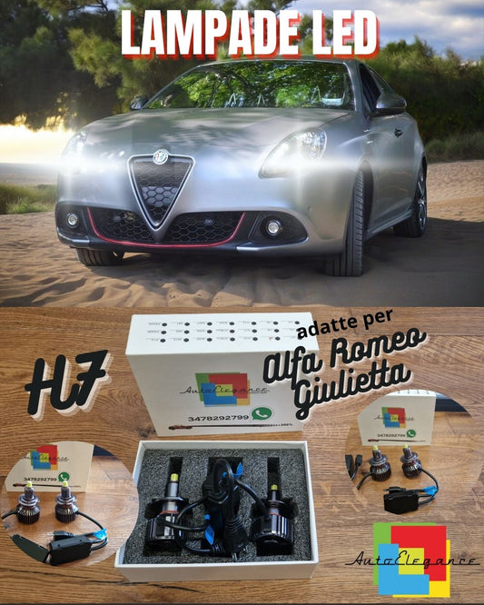 Kit LED per Alfa Romeo Giulietta Luci Anabbaglianti H7 LENTICOLARI CANbus 6500K