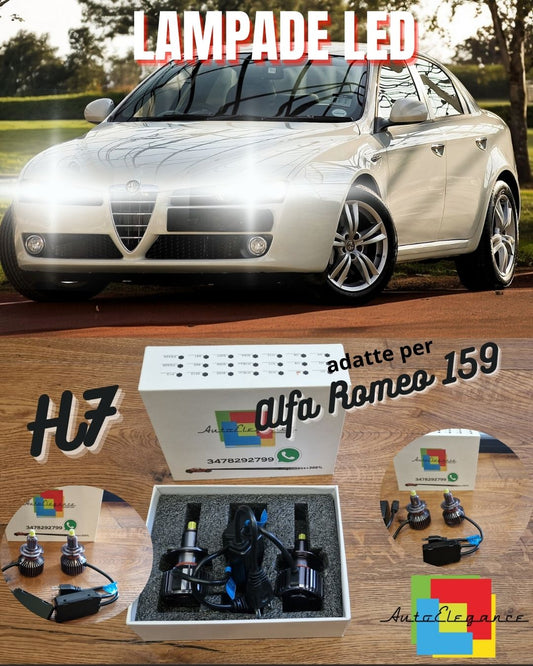 Kit Luci LED H7 per Alfa Romeo 159 Fari LENTICOLARI Anabbaglianti CANbus 12000LM
