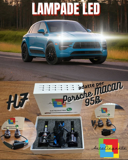 Kit LED H7 CANbus per Porsche MACAN 95B ANABBAGLIANTI Lenticolari 6500K 12000LM
