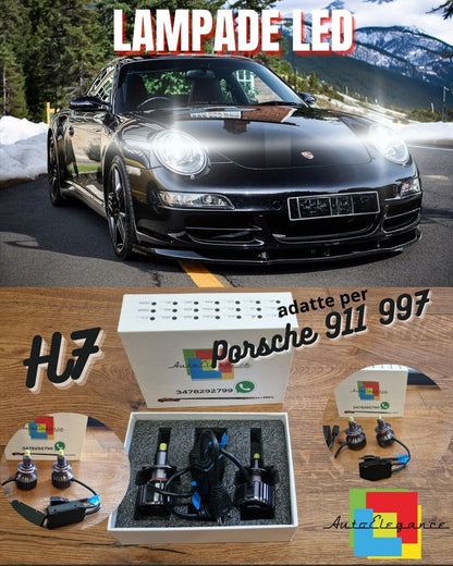 Kit Luci LED H7 per Porsche 911 997 ANABBAGLIANTI Lenticolari CANbus 6500K Bianc