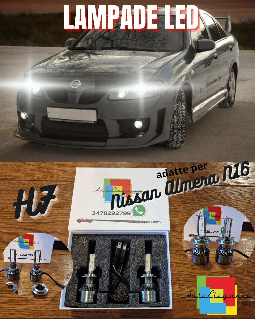 Kit LED H7 CANbus per Nissan Almera N16 Luci Anabbaglianti Bianco Ghiaccio 6500K