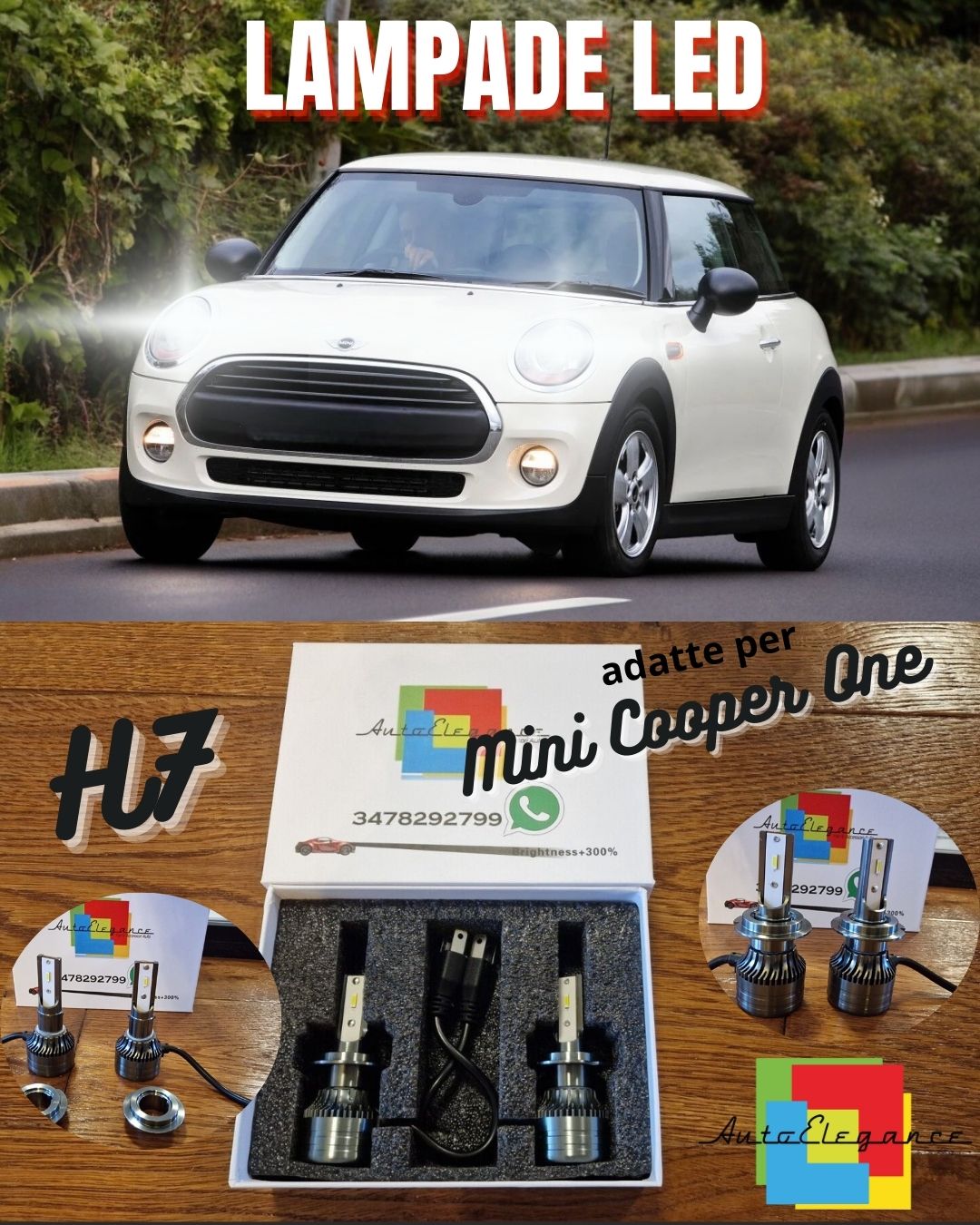 Full LED H7 Kit for Mini Cooper One R50 R52 R53 LOW BEAM lights CANbus White 