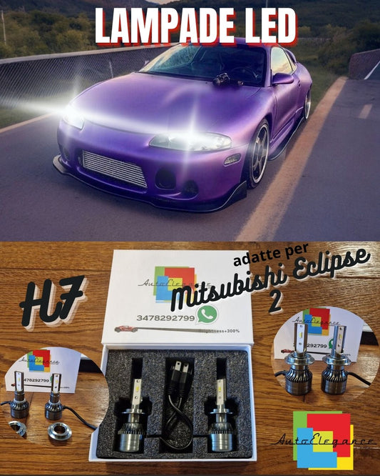 Kit Luci LED per Mitsubishi Eclipse 2 ANABBAGLIANTI H7 CANbus Bianco Puro 6500K