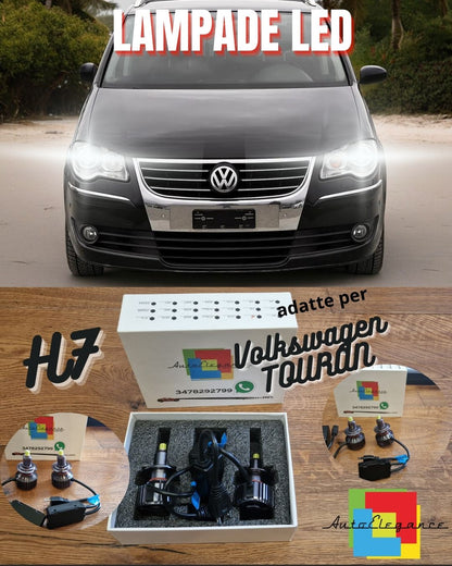 Lampade LED H7 per Volkswagen TOURAN 03-07 ANABBAGLIANTI CANbus Bianco 12000LM