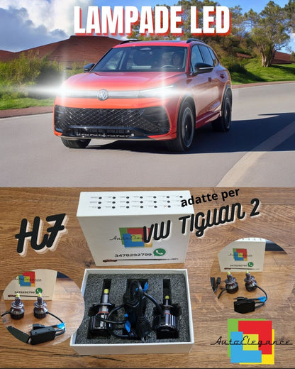 Kit Luci LED H7 per VW TIGUAN 2 AD1 ANABBAGLIANTI CANbus Bianco 6500K 12000LM