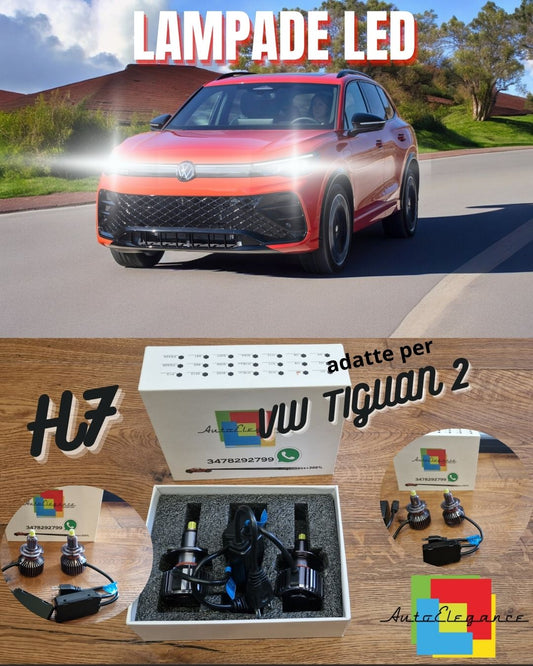 Kit Luci LED H7 per VW TIGUAN 2 AD1 ANABBAGLIANTI CANbus Bianco 6500K 12000LM