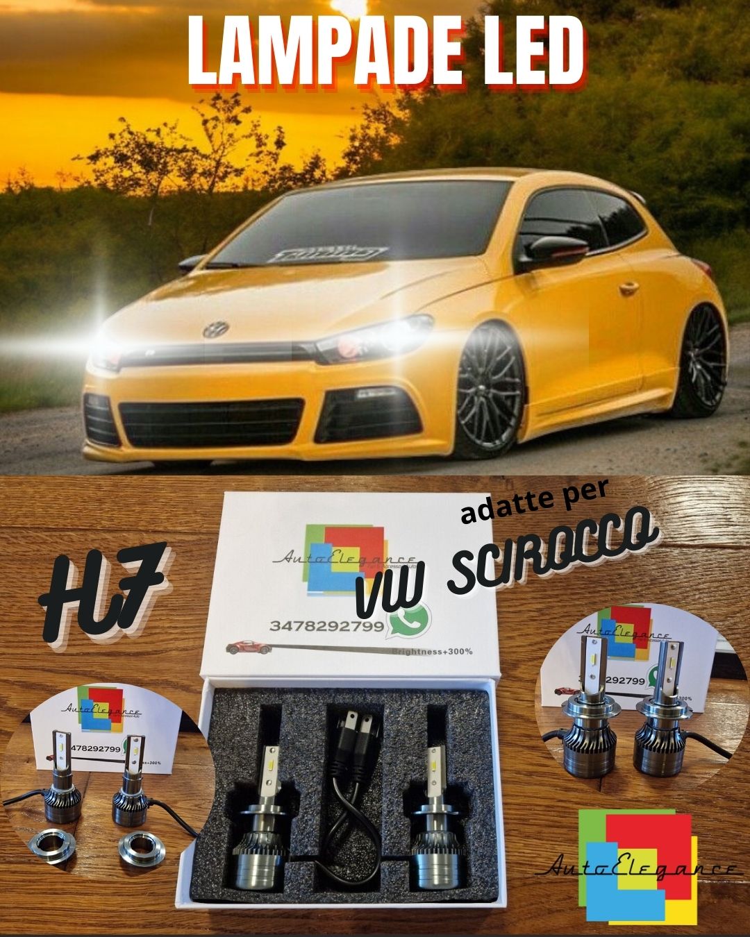 Lampade LED H7 per VW SCIROCCO 3 Luci Bianche ANABBAGLIANTI CANbus 6500K 8000LM
